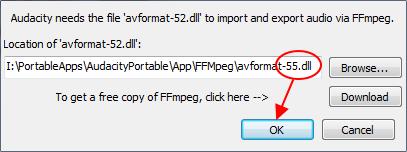 audacity ffmpeg codec