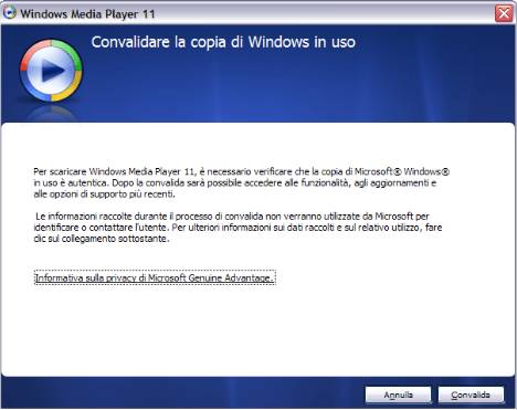 windows media player 11 convalidaregratis