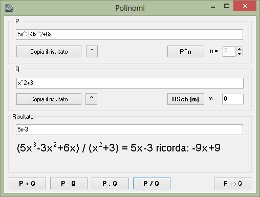 Kalkules - polynomials